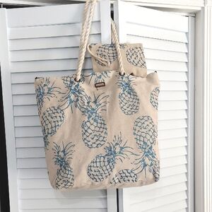 SunNSand Bag Set, Rope Double Handle, Pineapple Sparkle, Roomy Interior & Case!